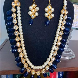 Beautiful mala and earrings in blue